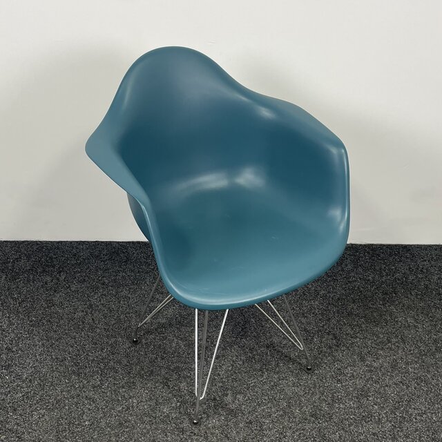 Petrolblauwe Kuipstoel - Chroom Onderstel