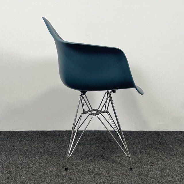 Petrolblauwe Kuipstoel - Chroom Onderstel
