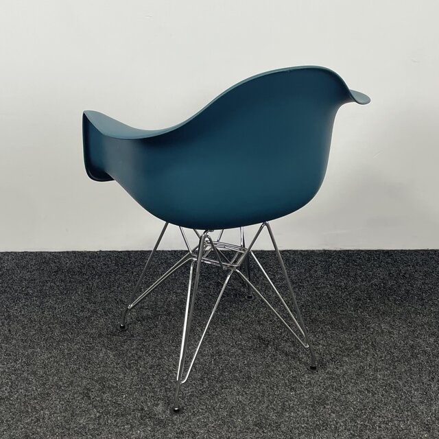 Petrolblauwe Kuipstoel - Chroom Onderstel