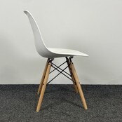 Kantinestoel Wit - Houten Onderstel