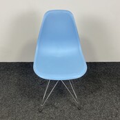 Kantinestoel Blauw - Chroom Onderstel