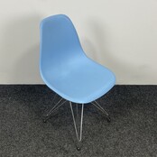 Kantinestoel Blauw - Chroom Onderstel