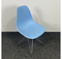 Kantinestoel Blauw - Chroom Onderstel