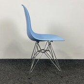 Kantinestoel Blauw - Chroom Onderstel
