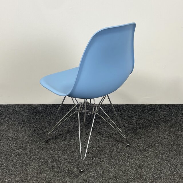 Kantinestoel Blauw - Chroom Onderstel