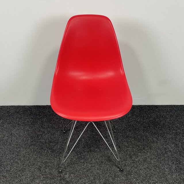 Kantinestoel Rood - Chroom Onderstel