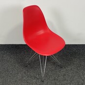 Kantinestoel Rood - Chroom Onderstel