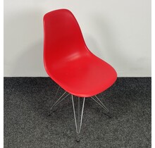 Kantinestoel Rood - Chroom Onderstel