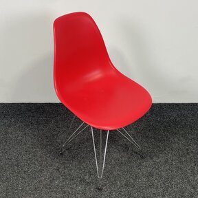 Kantinestoel Rood - Chroom Onderstel