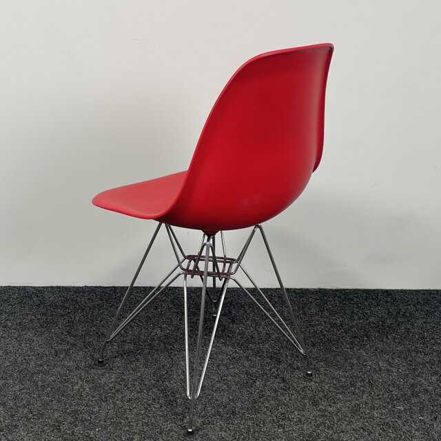 Kantinestoel Rood - Chroom Onderstel
