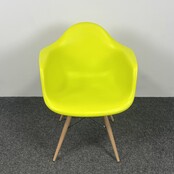 Gele Kuipstoel - Houten Onderstel