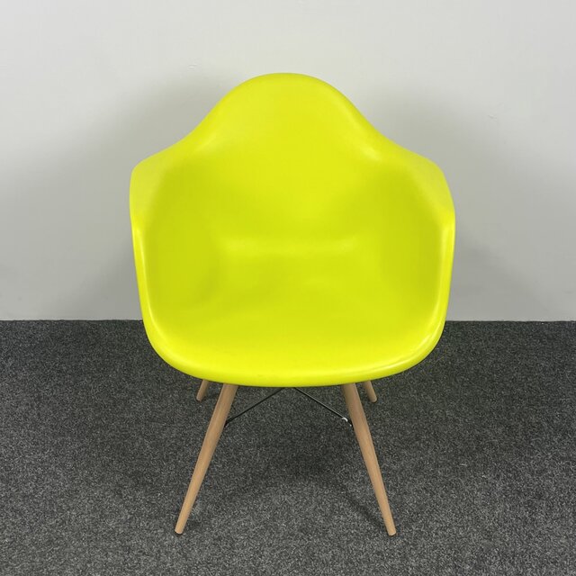 Gele Kuipstoel - Houten Onderstel