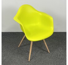 Gele Kuipstoel - Houten Onderstel