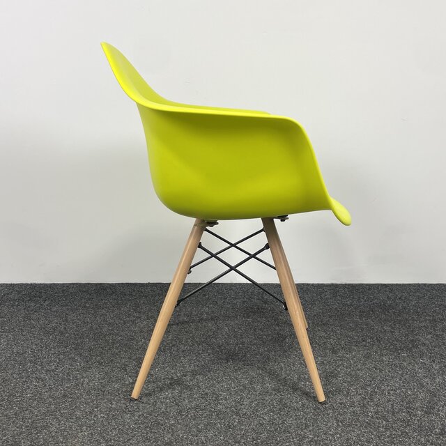 Gele Kuipstoel - Houten Onderstel