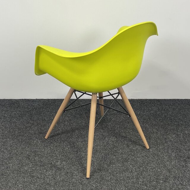 Gele Kuipstoel - Houten Onderstel