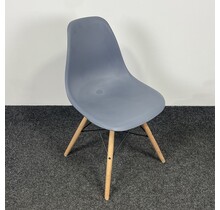 Kantinestoel Grijs - Houten Onderstel