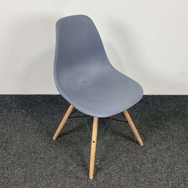Kantinestoel Grijs - Houten Onderstel