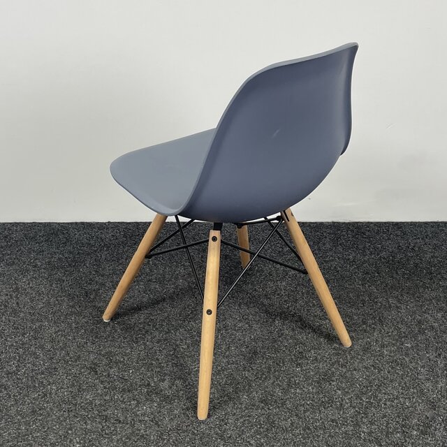 Kantinestoel Grijs - Houten Onderstel