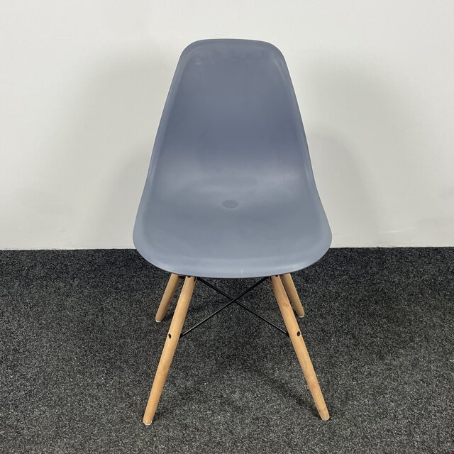 Kantinestoel Grijs - Houten Onderstel