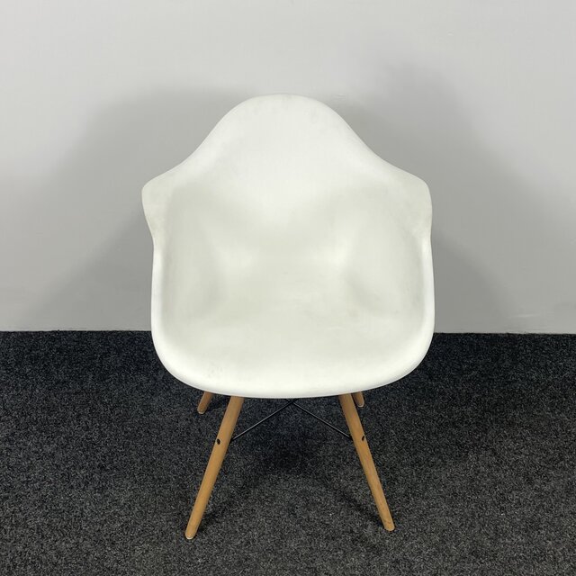 Kuipstoel Wit - Houten Onderstel