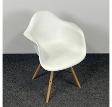 Kuipstoel Wit - Houten Onderstel