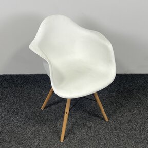 Kuipstoel Wit - Houten Onderstel