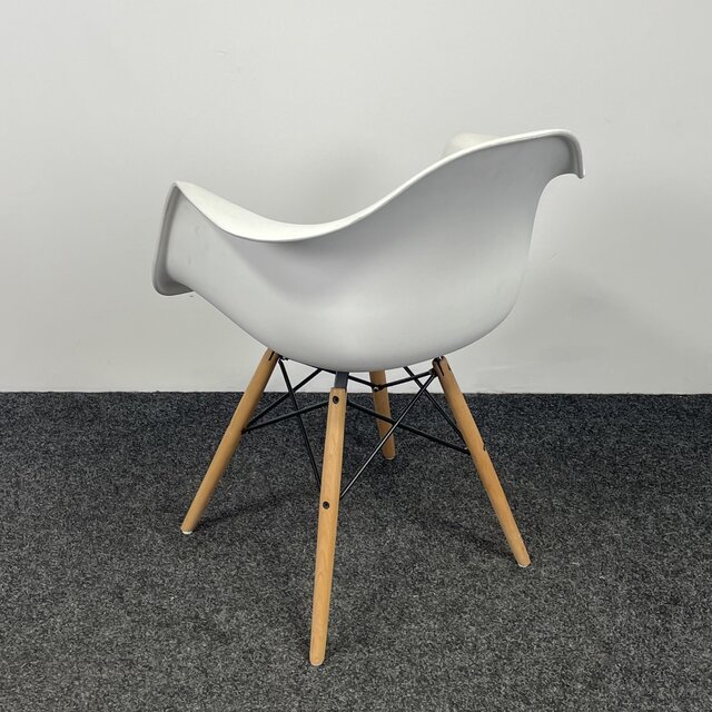 Kuipstoel Wit - Houten Onderstel