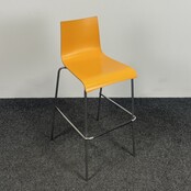 Oranje Barkruk - Houten Zitting