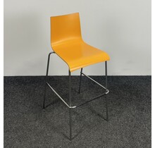 Oranje Barkruk - Houten Zitting