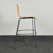 Oranje Barkruk - Houten Zitting