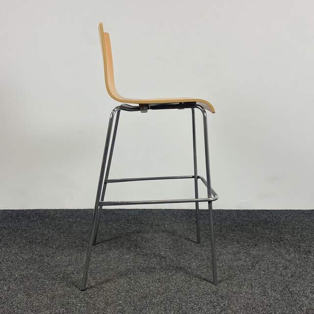 Oranje Barkruk - Houten Zitting