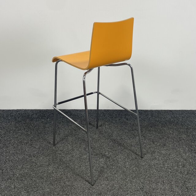 Oranje Barkruk - Houten Zitting