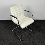 Slede Vergaderstoel - Wit Kunstleder