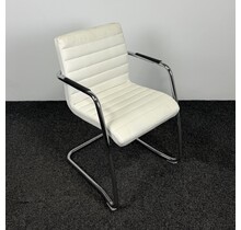 Slede Vergaderstoel - Wit Kunstleder