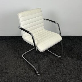 Slede Vergaderstoel - Wit Kunstleder