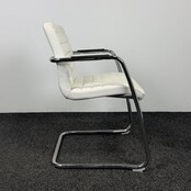 Slede Vergaderstoel - Wit Kunstleder