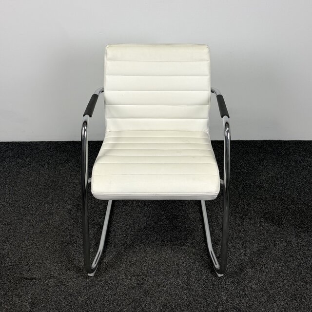 Slede Vergaderstoel - Wit Kunstleder