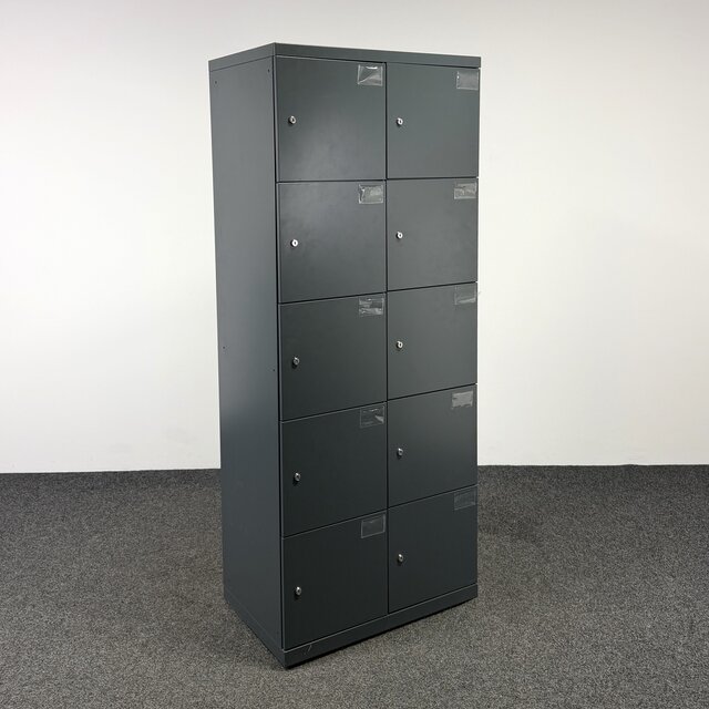 Lockerkast 10-deurs - Antraciet | 197 x 80 x 50 cm