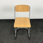 Houten Schoolstoel - Grijs Frame