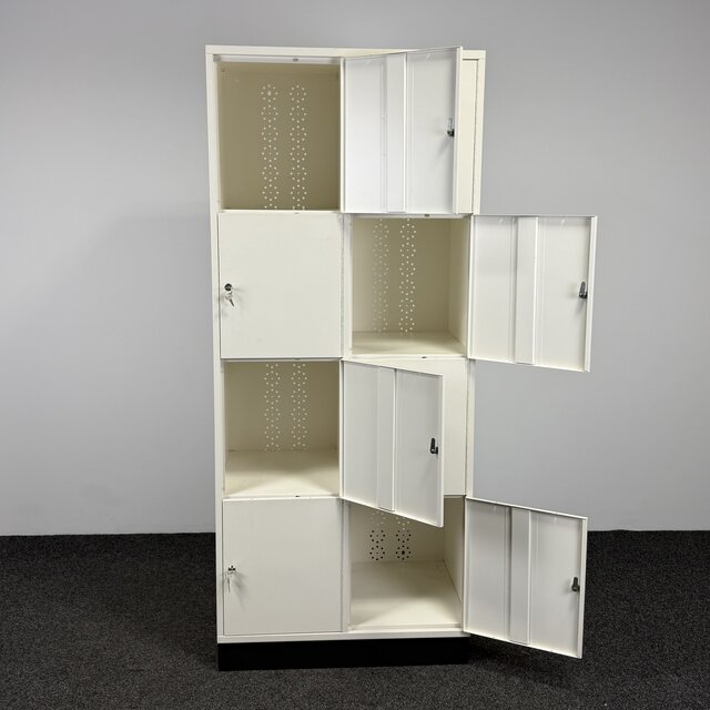 Lockerkast 8-deurs - Wit | 196 x 82 x 48 cm