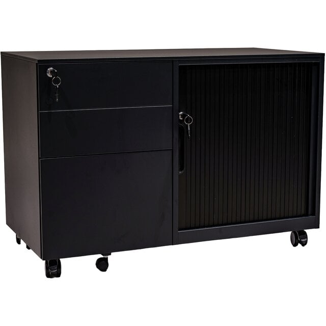 Verrijdbaar Labeblok met Schuifdeur - Zwart