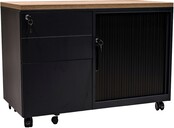 Verrijdbaar Labeblok met Schuifdeur - Zwart