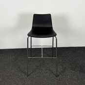 Zwarte Barkruk - Chroom Onderstel