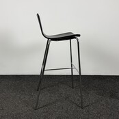 Zwarte Barkruk - Chroom Onderstel