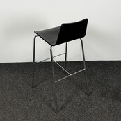 Zwarte Barkruk - Chroom Onderstel