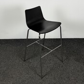 Zwarte Barkruk - Chroom Onderstel