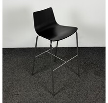 Zwarte Barkruk - Chroom Onderstel