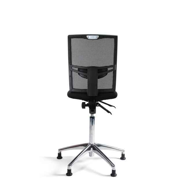 Hoge Werkstoel - Mesh Rugleuning | Glijdoppen