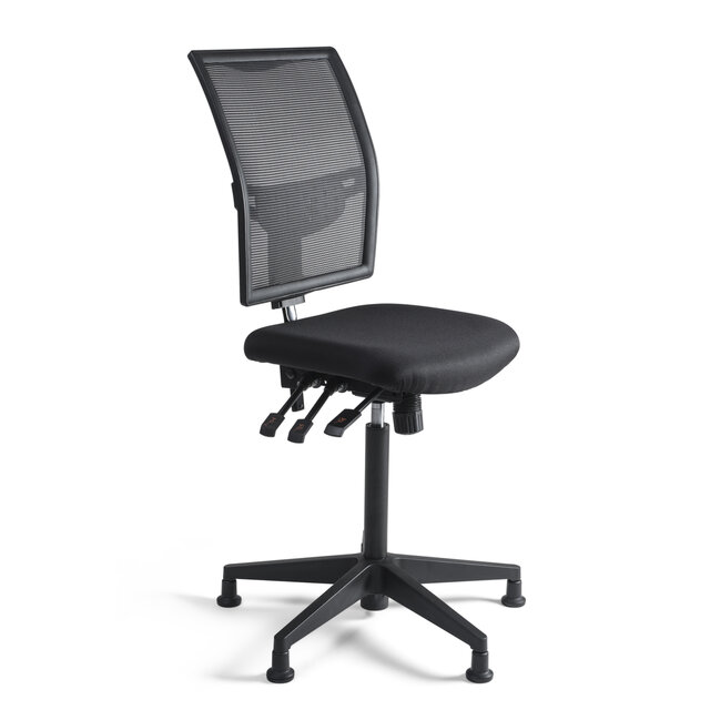 Hoge Werkstoel - Mesh Rugleuning | Glijdoppen