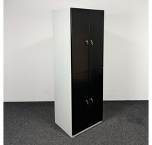 Lockerkast 4-deurs - Zwart | 180 x 60 x 50 cm